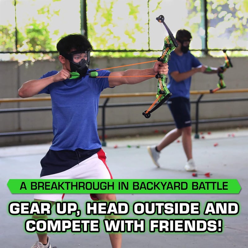 Zing HyperStrike Dominator Bow Battle Pack - 2 Dominator Bows, 20 Zonic Whistle Arrows, 2 Sets of Bungee Replacements, 2 Shoulder Straps and 4 Arrow Holders - Long Range Outdoor Play, Ages 14 and Up - Image 5